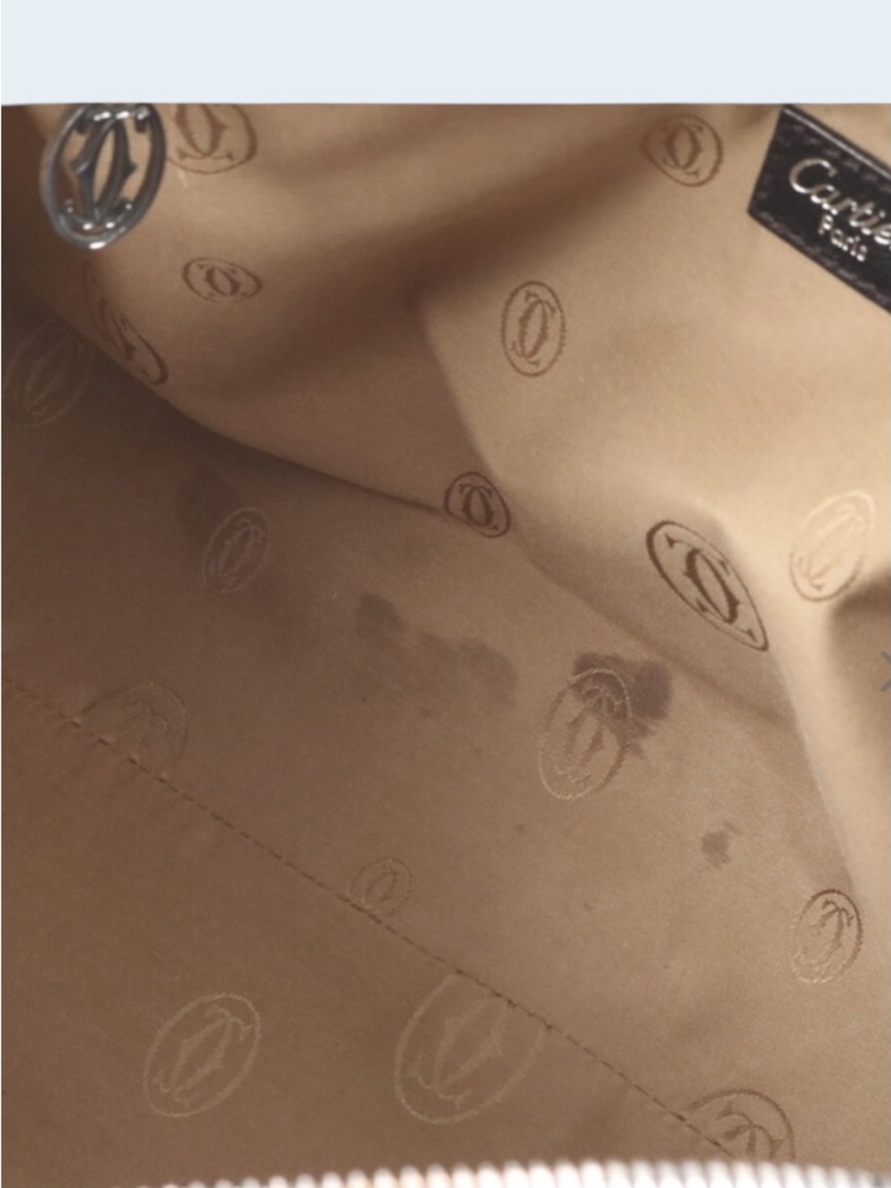 Cartier Black Leather Bag Embossed Logo - Picture 15 of 16